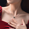 1 Carat Mini Green Lab-Created Emerald Halo Pendant | Minimalism Style Gift For Her