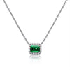 1 Carat Mini Green Lab-Created Emerald Halo Pendant | Minimalism Style Gift For Her