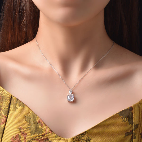 2 Carat D coloer Asscher Cut Lab-Grown Diamond Pendant | Perfect Gift For Her