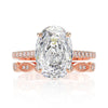 2 Carat Oval Shape D Color Lab-Created Diamond Wedding Ring Set | Luxury Halo Design for Timeless Love