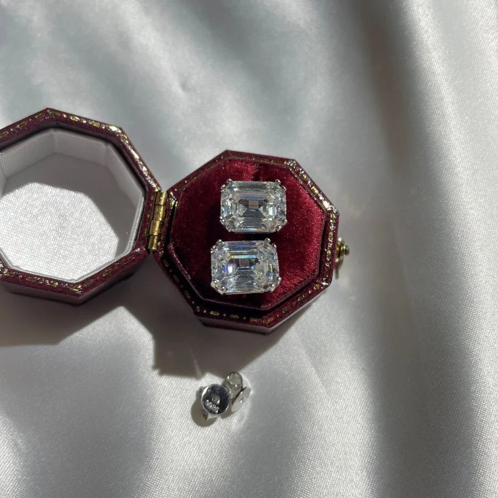 4 Carat D-Color Emerald Cut Lab-Grown Diamond Stud Earring | Crafted In Luxurious Design