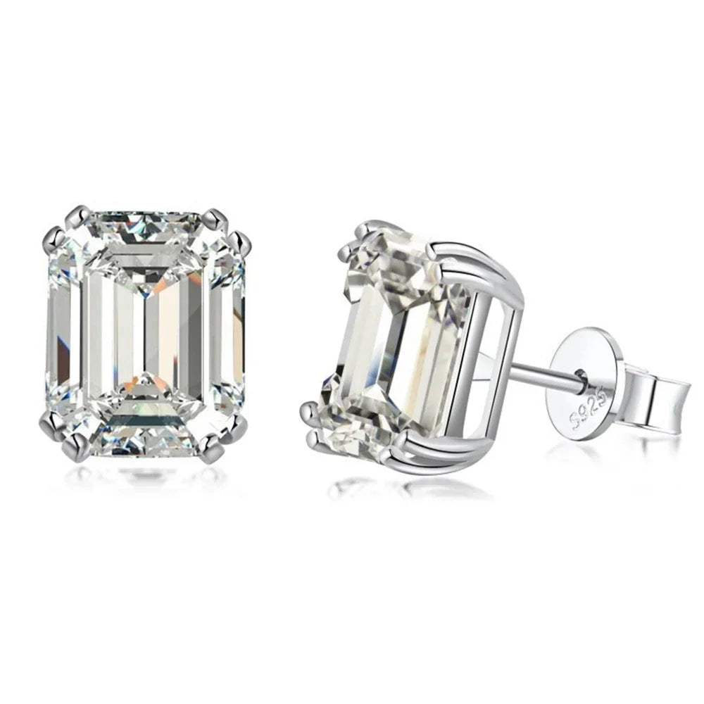 4 Carat D-Color Emerald Cut Lab-Grown Diamond Stud Earring | Crafted In Luxurious Design