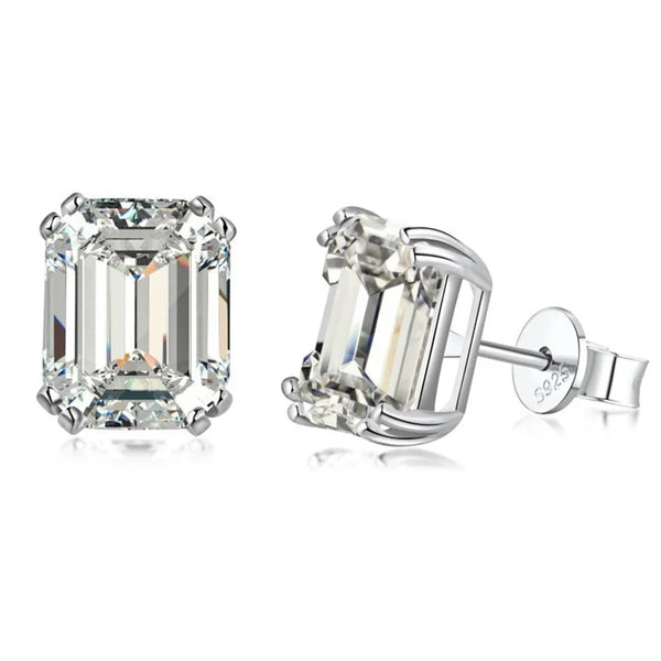 4 Carat D-Color Emerald Cut Lab-Grown Diamond Stud Earring | Crafted In Luxurious Design