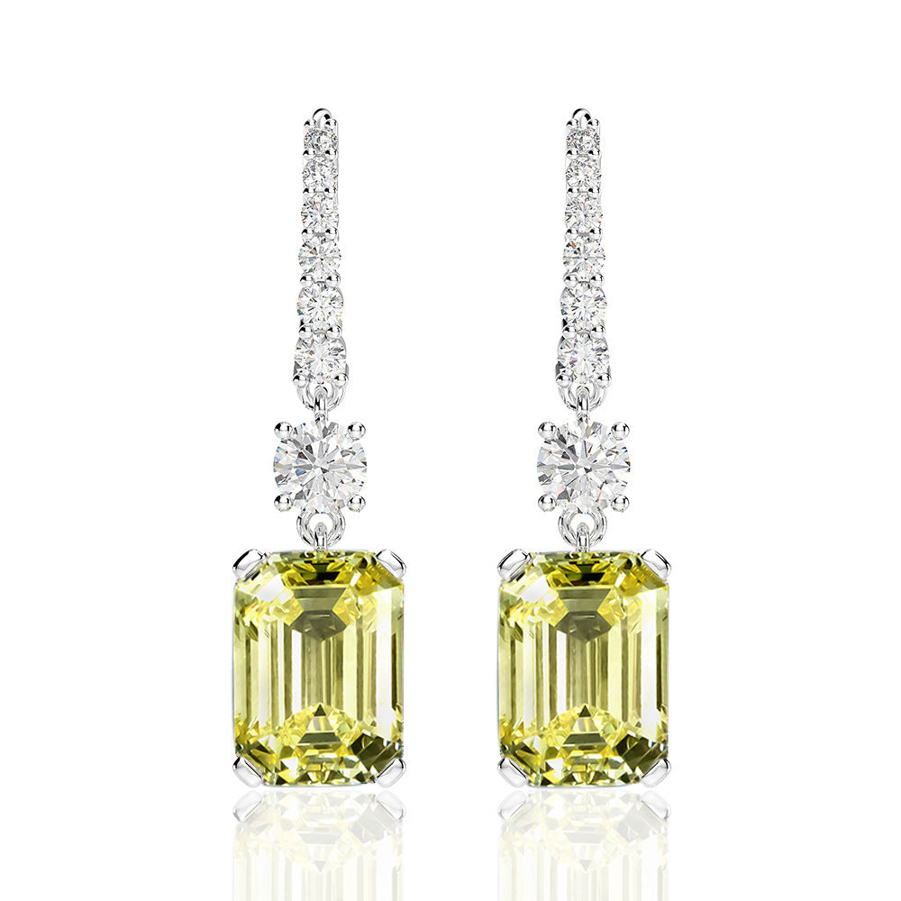 6 Carat Brilliant Emerald Cut Long Tassel Lab-Created Diamond Earring | Minimalist Earring For Her