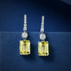 6 Carat Brilliant Emerald Cut Long Tassel Lab-Created Diamond Ring | Minimalist Earring For Her