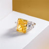 10 Carat Canary Yellow Brilliant Emerald Cut Lab-Grown Diamond Anniversary Ring |Three Stone Ring