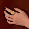 10 Carat Canary Yellow Brilliant Emerald Cut Lab-Grown Diamond Anniversary Ring |Three Stone Ring