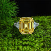 10 Carat Canary Yellow Brilliant Emerald Cut Lab-Grown Diamond Anniversary Ring |Three Stone Ring