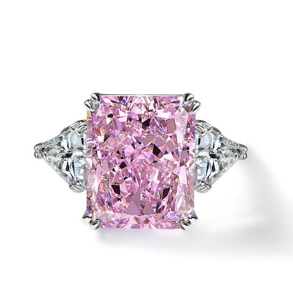 10 Carat Vivid Pink Brillant Cut Diamond Anniversary Ring |Three Stone Ring