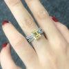 2 Carat Brilliant Emerald Cut Canary Yellow Lab-Created Diamond Ring