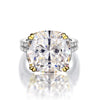 12-carat cushion-cut D color diamond ring with a solitaire halo design, ideal for luxury engagement and timeless elegance.