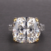 12-carat cushion-cut D color diamond ring with a solitaire halo design, ideal for luxury engagement and timeless elegance.