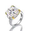 12-carat cushion-cut D color diamond ring with a solitaire halo design, ideal for luxury engagement and timeless elegance.