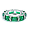 12 Carat Eternity Vivid Green Emerald Simulant Ring | Best Wedding Ring. A minimalist eternity design perfect for luxurious engagements.