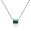 1 Carat Mini Green Lab-Created Emerald Halo Pendant | Minimalism Style Gift For Her