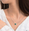 1 Carat Mini Green Lab-Created Emerald Halo Pendant | Minimalism Style Gift For Her