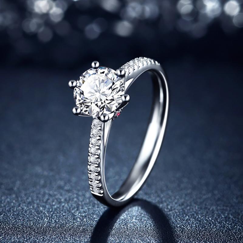1 Carat Round Brillant Cut D Color Lab-Grown Diamond Ring