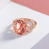 2.5 Carat Oval Cut Peach-Pink Morganite Ring in Rose Color Setting | Romantic Vintage-Inspired Engagement Ring