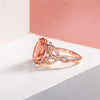 2.5 Carat Oval Cut Peach-Pink Morganite Ring in Rose Color Setting | Romantic Vintage-Inspired Engagement Ring