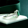 2.5 Carat Vivid Green Lab-Created Emerald Halo Ring Elegant Engagements Proposal
