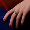 2.5 Carat Vivid Green Lab-Created Emerald Halo Ring Elegant Engagements Proposal