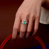 2.5 Carat Vivid Green Lab-Created Emerald Halo Ring Elegant Engagements Proposal