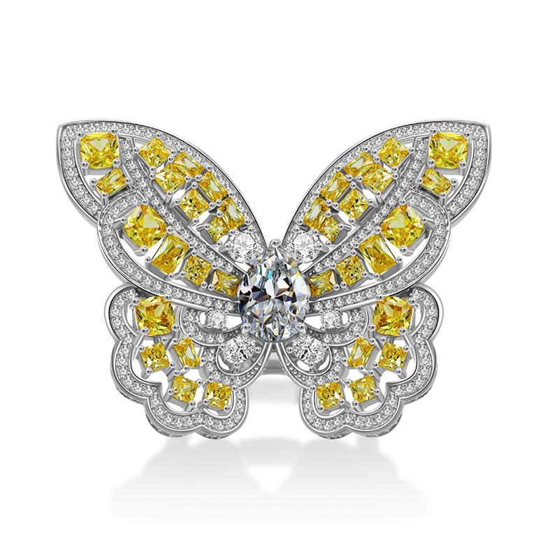 20+ Carat Canary Yellow Butterfly Lab-Grown Diamond Cocktail Ring