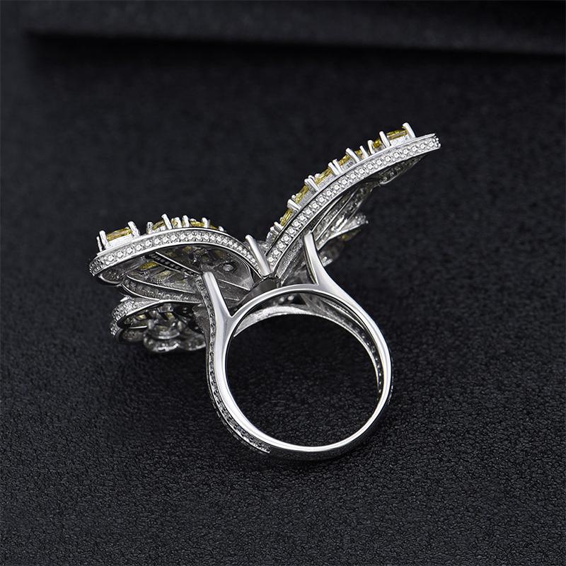 20+ Carat Canary Yellow Butterfly Lab-Grown Diamond Cocktail Ring