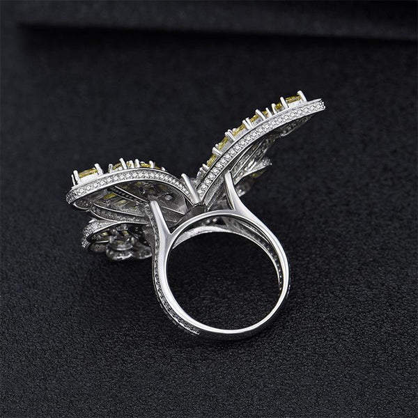 20+ Carat Canary Yellow Butterfly Lab-Grown Diamond Cocktail Ring