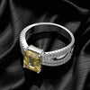 2 Carat Brilliant Emerald Cut Canary Yellow Lab-Created Diamond Ring