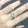 2 Carat Brilliant Emerald Cut Canary Yellow Lab-Created Diamond Ring