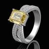 2 Carat Brilliant Emerald Cut Canary Yellow Lab-Created Diamond Ring