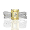 2 Carat Brilliant Emerald Cut Canary Yellow Lab-Created Diamond Ring