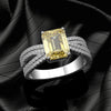 2 Carat Brilliant Emerald Cut Canary Yellow Lab-Created Diamond Ring