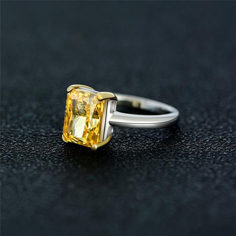 2 Carat Brilliant Radiant Cut Vivid Yellow Lab-Created Diamond Ring | Minimalist Best Solitaire Engagement Ring
