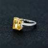 2 Carat Brilliant Radiant Cut Vivid Yellow Lab-Created Diamond Ring | Minimalist Best Solitaire Engagement Ring