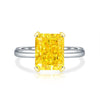 2 Carat Brilliant Radiant Cut Vivid Yellow Lab-Created Diamond Ring | Minimalist Best Solitaire Engagement Ring