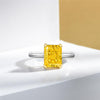 2 Carat Brilliant Radiant Cut Vivid Yellow Lab-Created Diamond Ring | Minimalist Best Solitaire Engagement Ring