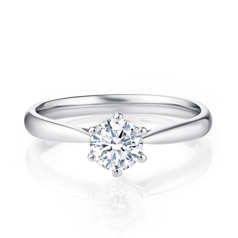 2 Carat Brilliant Round D Color Lab-Grown Six Prong Solitaire Engagement Ring