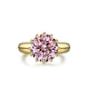 2-carat brilliant round vivid pink simulated diamond solitaire ring with minimalist design, ideal for luxury engagements and timeless elegance.