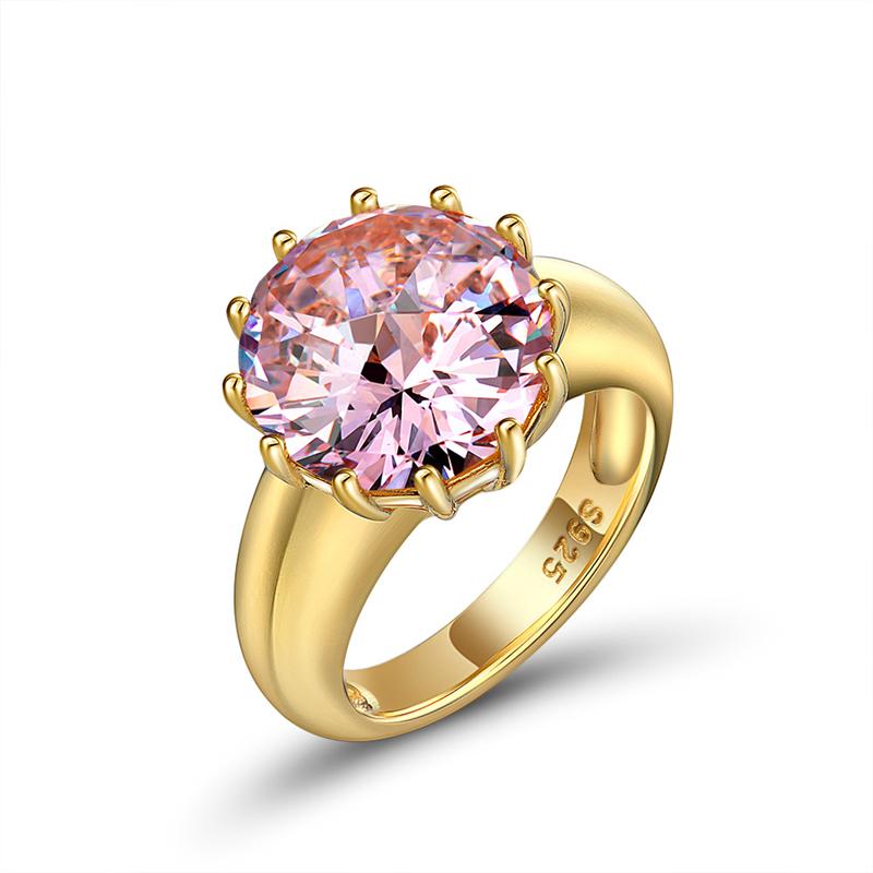 2-carat brilliant round vivid pink simulated diamond solitaire ring with minimalist design, ideal for luxury engagements and timeless elegance.
