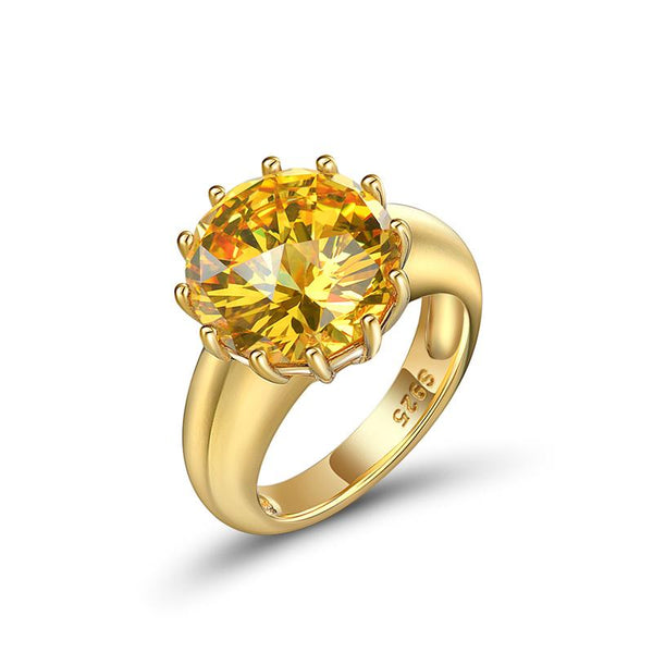 2-carat brilliant round canary yellow lab-grown diamond solitaire ring with minimalist design, ideal for luxury engagements and timeless elegance.