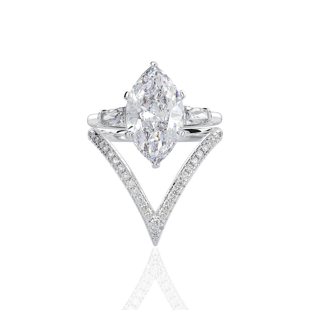 2 Carat D Color Brilliant Cut Diamond Ring with Luxury Halo Design