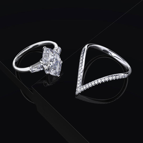 2 Carat D Color Brilliant Cut Diamond Ring with Luxury Halo Design