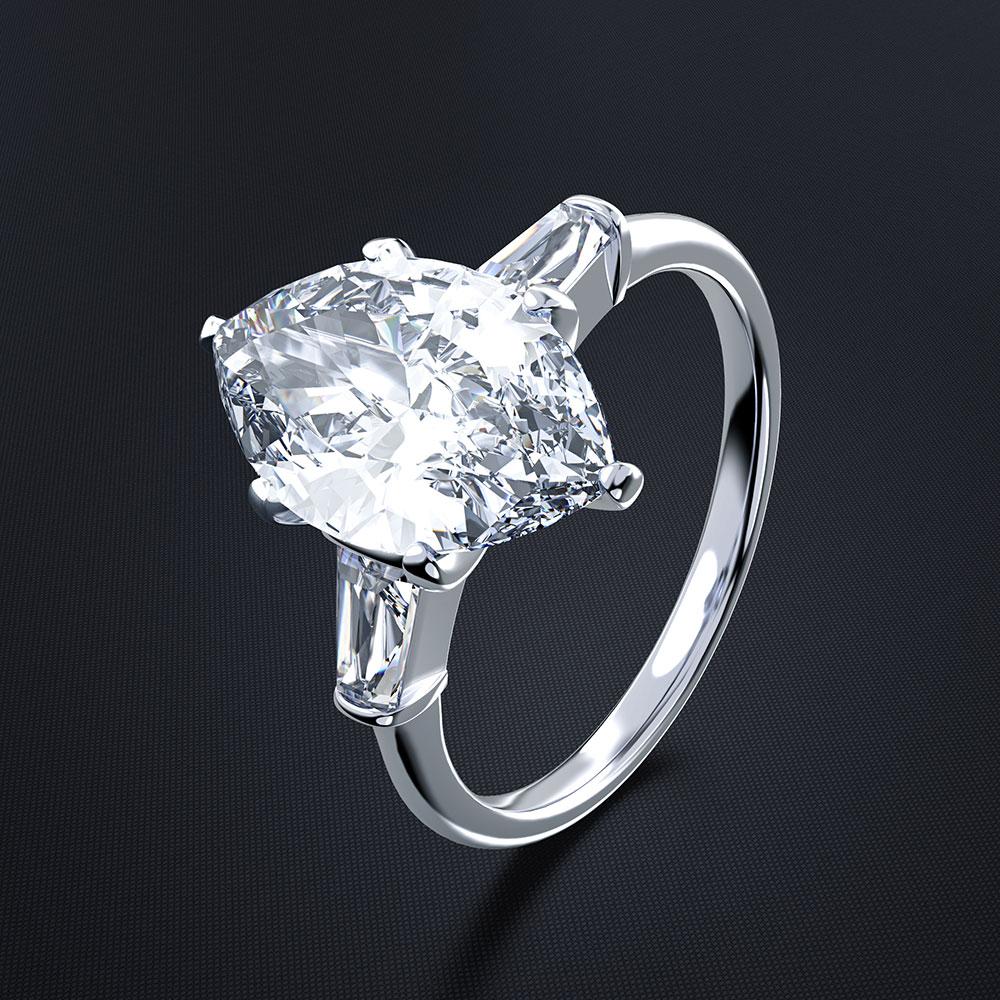 2 Carat D Color Brilliant Cut Lab-Grown Diamond Wedding Set Ring with Luxury Halo Design