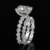 2-carat D-color cushion-cut diamond wedding ring set with luxury halo design, perfect for engagements and weddings.