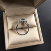2 Carat Emerald-Cut Green Doublet Emerald Ring | Best Engagement Halo Design for Elegance Ring