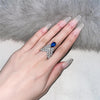 2 Carat Genuine Lab-Grown Pear-Shaped Blue Sapphire Ring | Luxury Angel Wing Style | Best Gift For Her