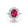 2 Carat Genuine Lab-Grown Red Ruby Oval Shape Ring | Luxury Halo Engagement Ring Best Gift For Her