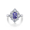 2 Carat Genuine Lab-Grown Sapphire Oval Shape Halo Ring | Best Gift For Her